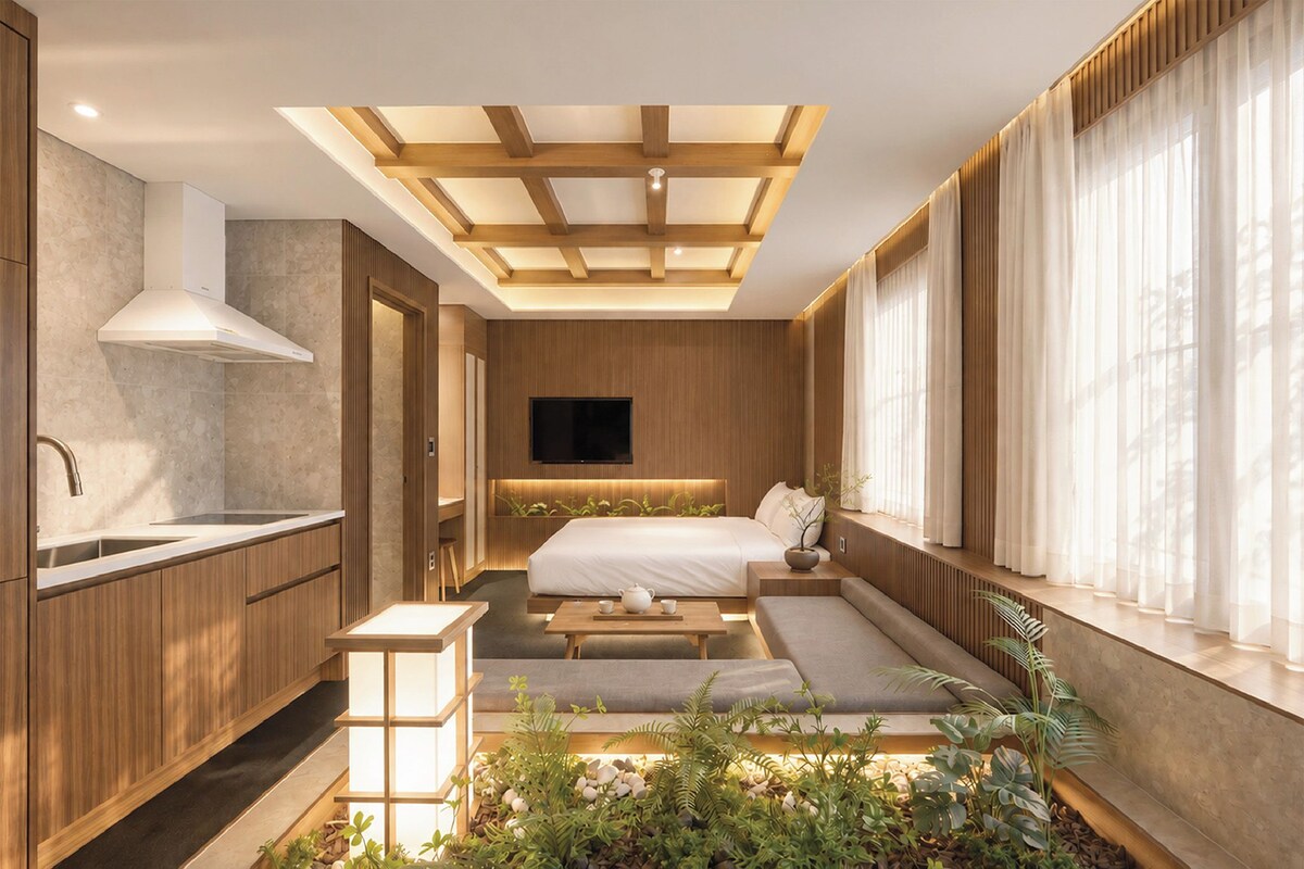 Annex Double Forest Spa Room | Private kitchen | Mini-fridge, microwave