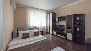 Luxury-Apartment | 1 Schlafzimmer, Verdunkelungsvorhänge, Bügeleisen/Bügelbrett