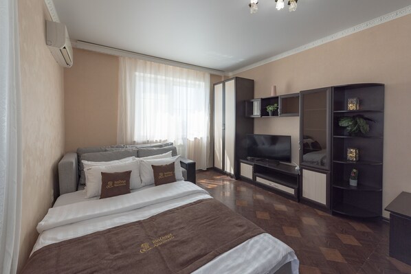 Luxury-Apartment | 1 Schlafzimmer, Verdunkelungsvorhänge, Bügeleisen/Bügelbrett