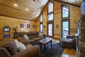 Smart TV, fireplace, video games, books