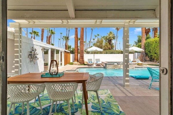 Outdoor pool, a heated pool - Twin Palms Mid-Century w Private Pool/Spa & Views (Palm Springs)