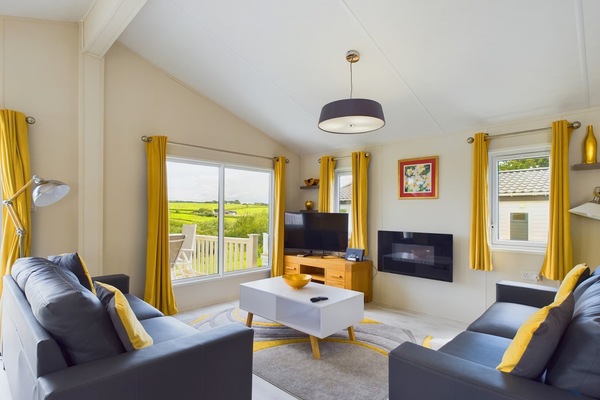 Spacious open-plan living area.