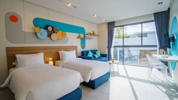 Superior Studio, 2 Twin Beds, Tower + Free Coworking Space | Kertre néző