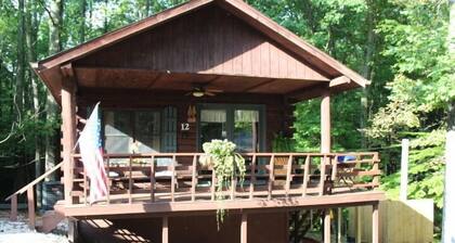 Log Cabin 12 with Hot Tub at Osborn Boat Ramp on Patoka Lake
