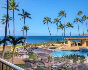 Outdoor pool, a heated pool - Big Ocean View from your Sugar Beach Retreat -King Bed, Central AC, WiFi  #208 (Kihei)