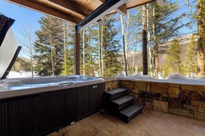 Outdoor spa tub - Modern Vail Winter Escape by InvitedHome | Walk to Ski Shuttle, Hot Tub (Vail)