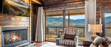 Smart TV, chimenea, videojuegos