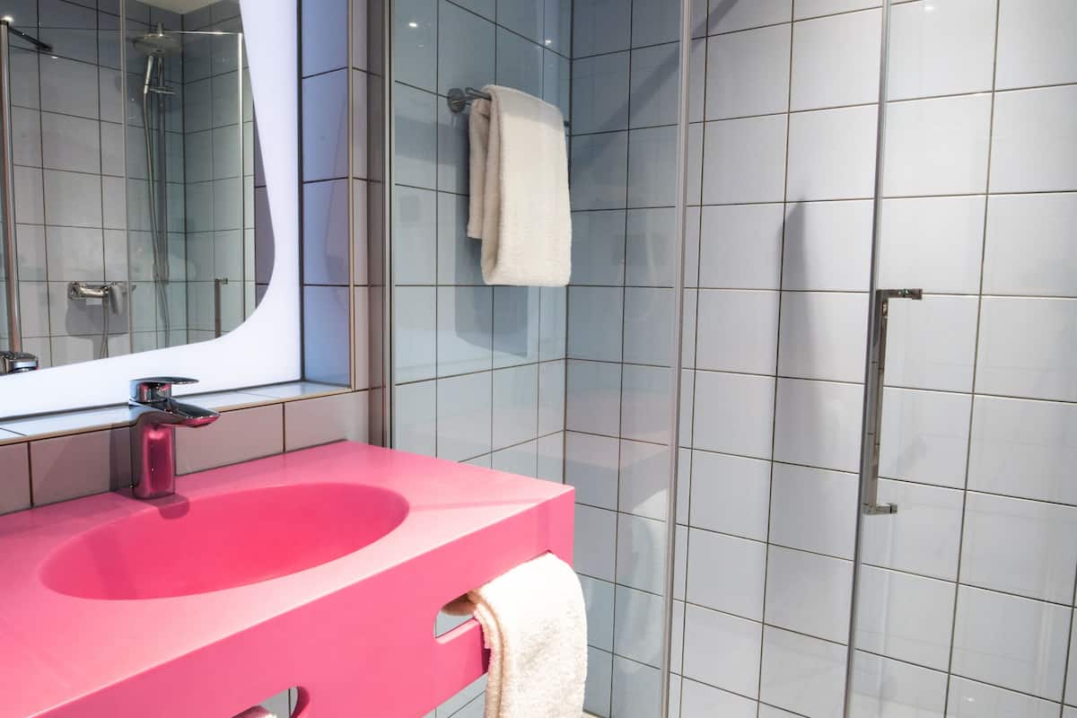 eco-friendly toiletries, hair dryer, soap, shampoo