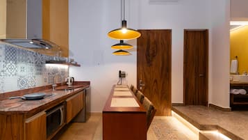 Deluxe Loft, 1 Bedroom | Private kitchen | Mini-fridge, coffee/tea maker, electric kettle