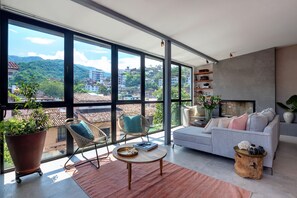 Smart TV, fireplace, Netflix, streaming services