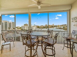 Outdoor dining - 10th-Floor Luxury Condo with Stunning Bay &Gulf Views I Walk to Vanderbilt Beach (Naples)