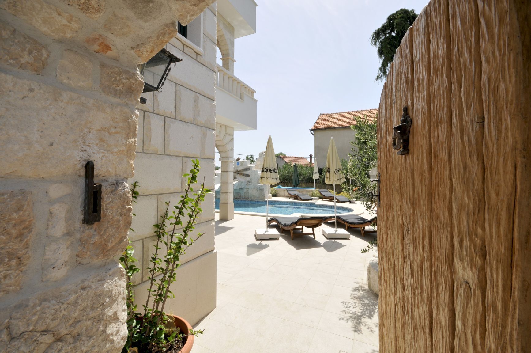 Indoor pool, outdoor pool, sun loungers