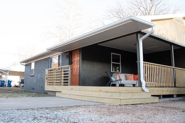 Front of house and covered porch
