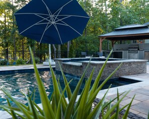 Piscine extérieure, piscine chauffée