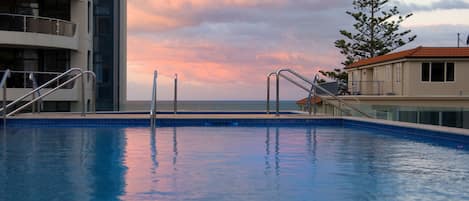 Outdoor pool, a rooftop pool