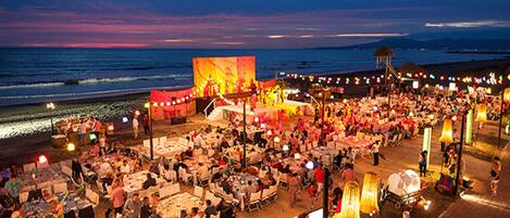 Outdoor banquet area