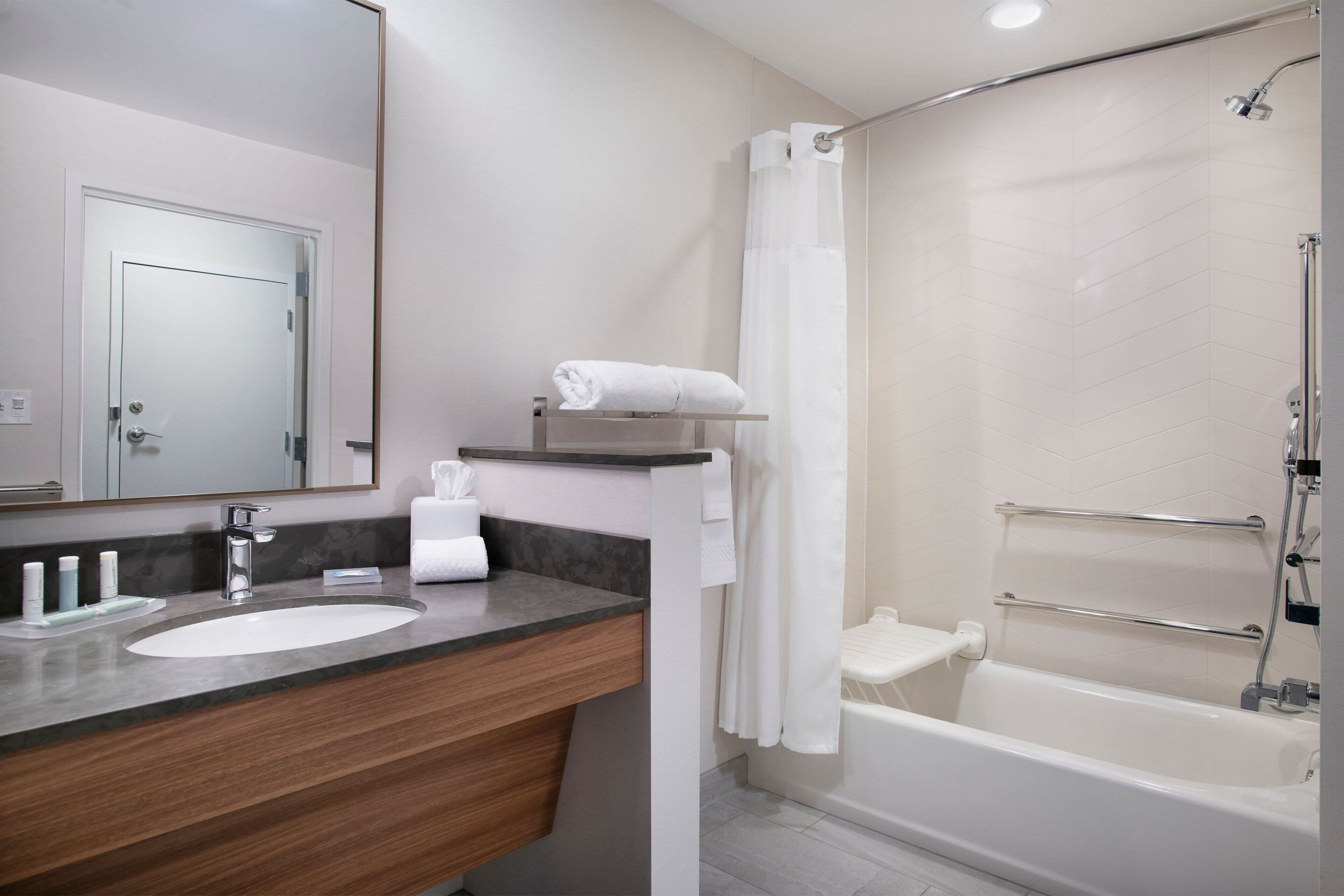 free toiletries, hair dryer, towels, soap