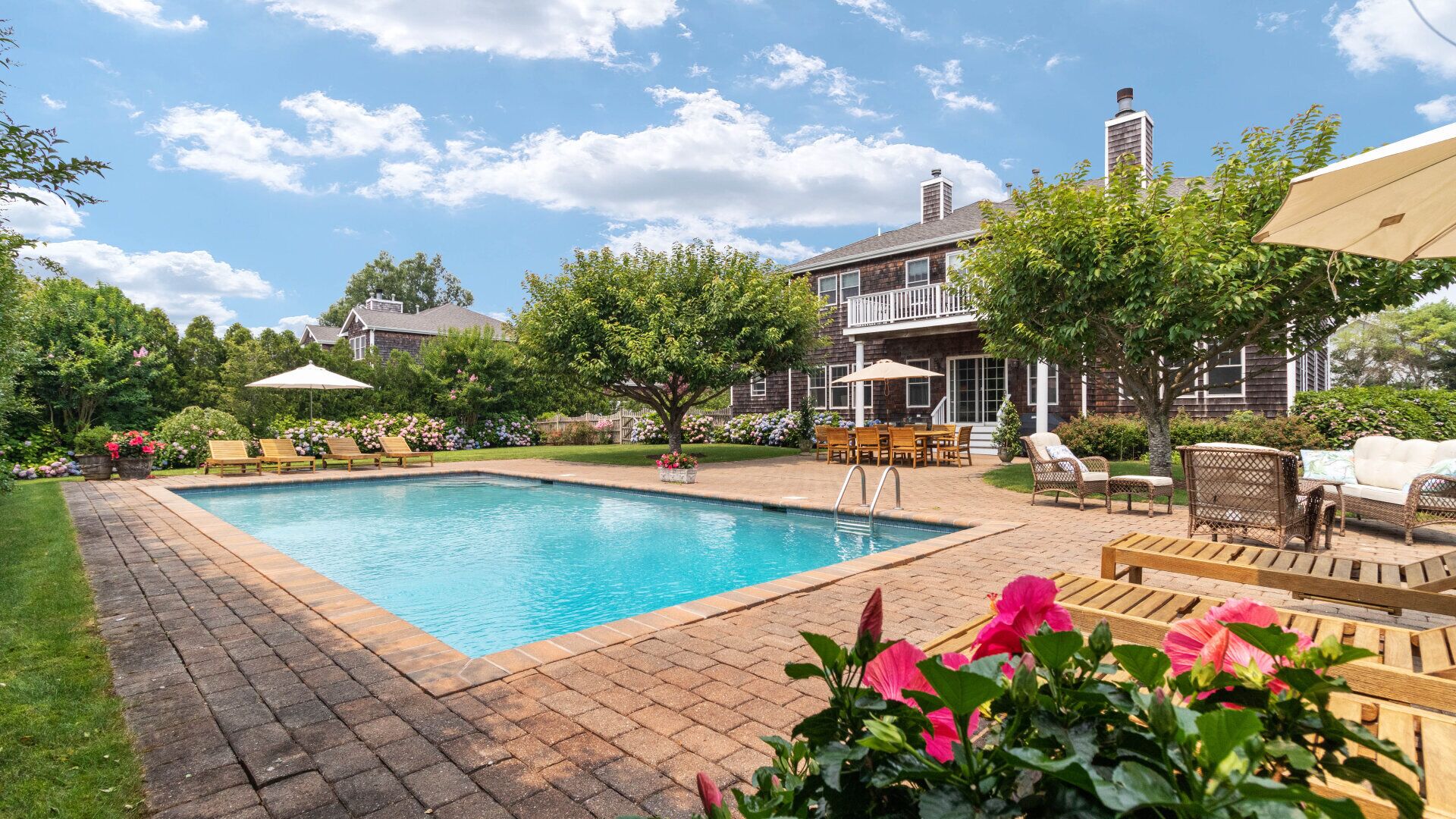 Stately traditional home with open floorplan and private pool in coveted...