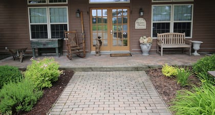 Hearts Desire is a furnished whole house in a small, colorful garden center.