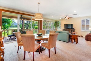 TV, DVD player, books