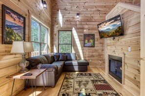 Televisión, chimenea