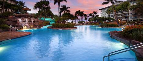 Outdoor pool, a heated pool