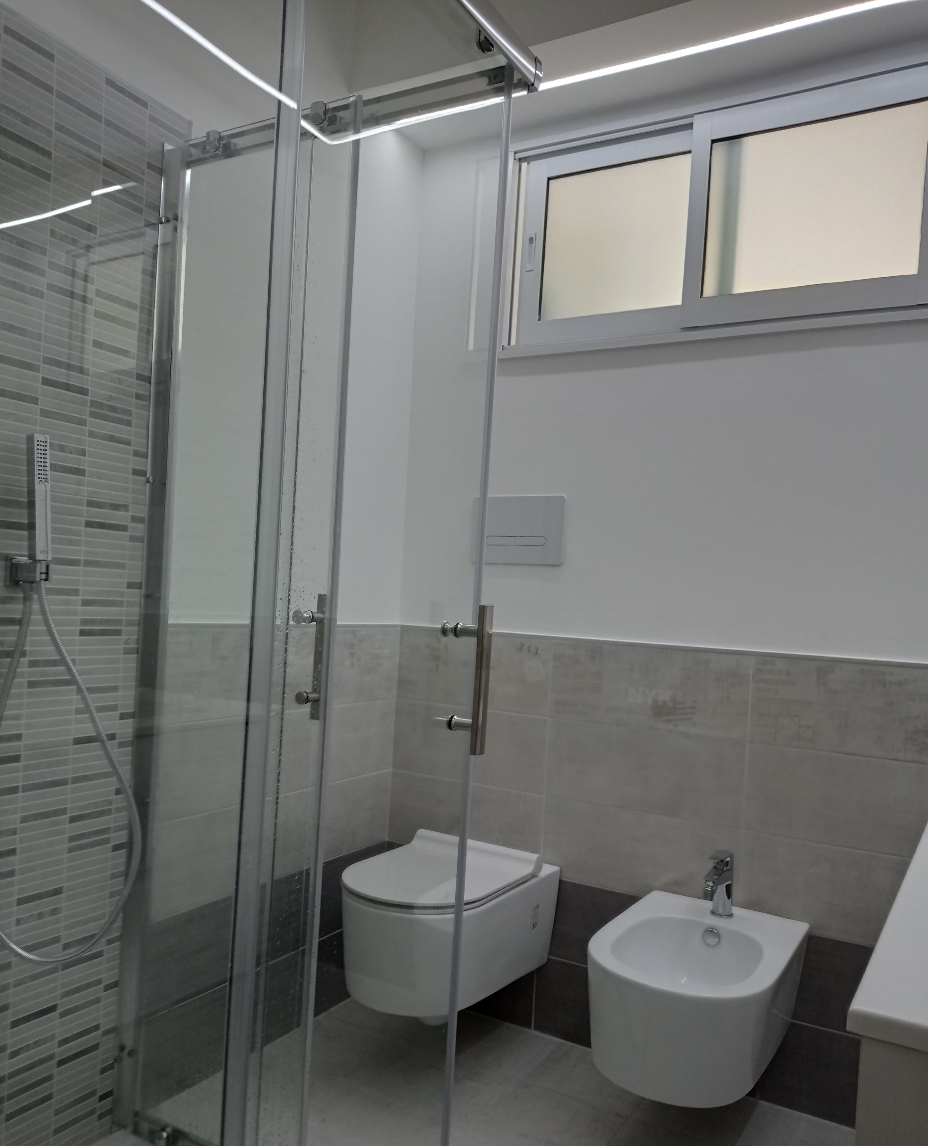 Dusche, Haartrockner, Bidet, Handtücher