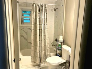 Combined shower/bathtub