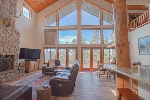 Smart TV, fireplace, video games, ping pong