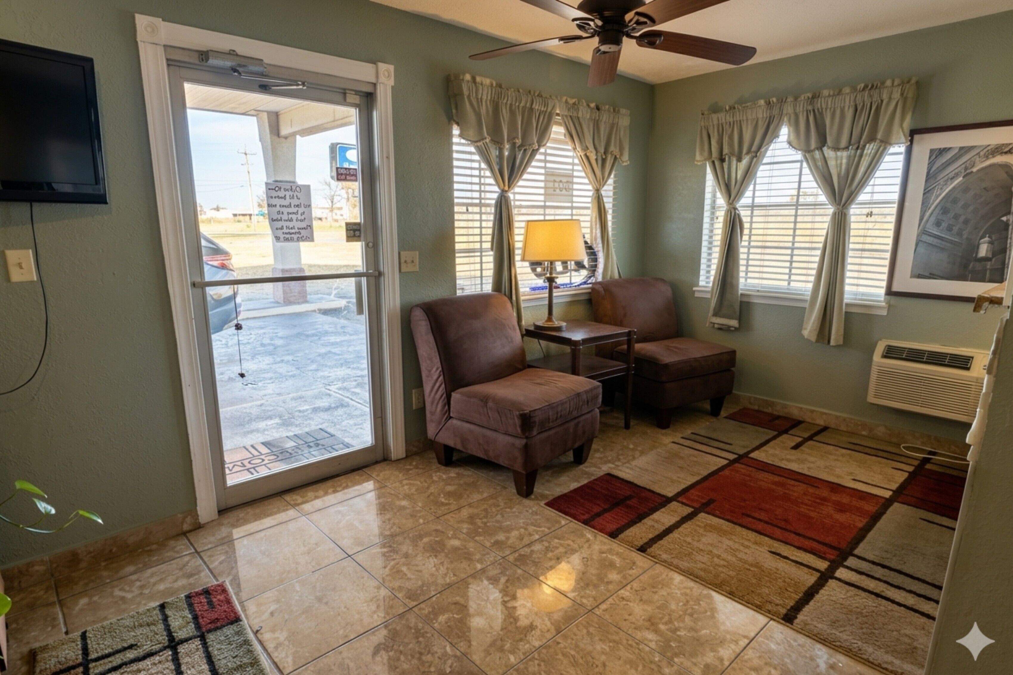 Área de estar no saguão