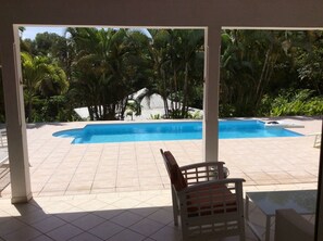 Pool - Lovely furnished villa with swimming pool and fiber optic cable, ideally located. (Petit-bourg)