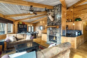 Smart TV, fireplace, video games
