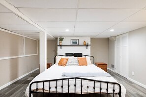 4 bedrooms, blackout drapes, iron/ironing board, WiFi