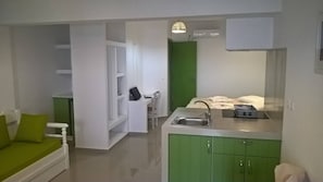 Apartment, 1 Bedroom, Terrace, Garden View | 1 bedroom, iron/ironing board, bed sheets