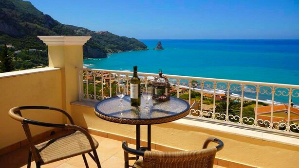 Apartment, 1 Bedroom, Smoking, Balcony | View from property - Natalia Loft Apartment C With Panoramic sea Views of Agios Gordios bay (Corfu)
