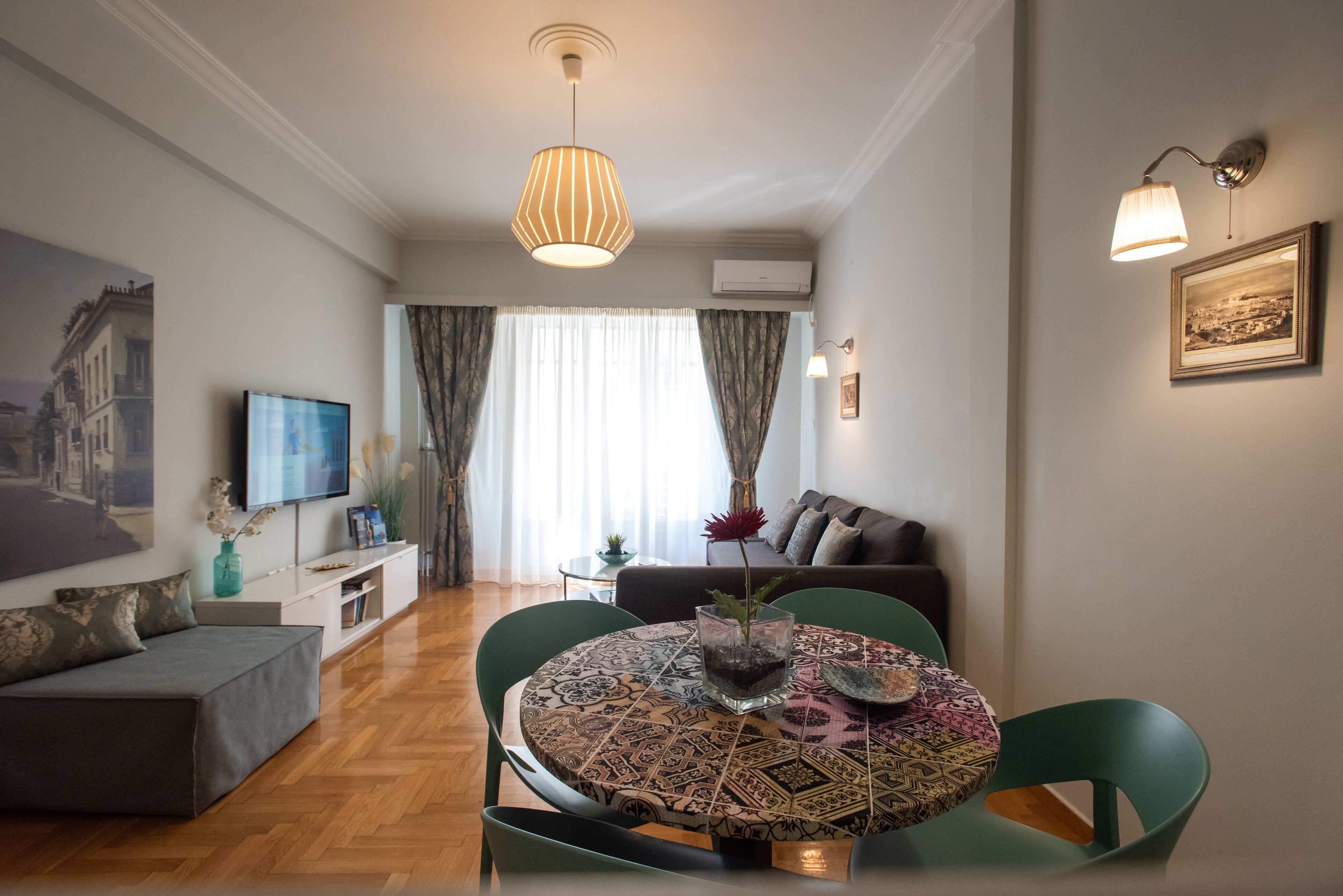 Family Apartment | Living room | 50-inch Smart TV with digital channels, TV, Netflix