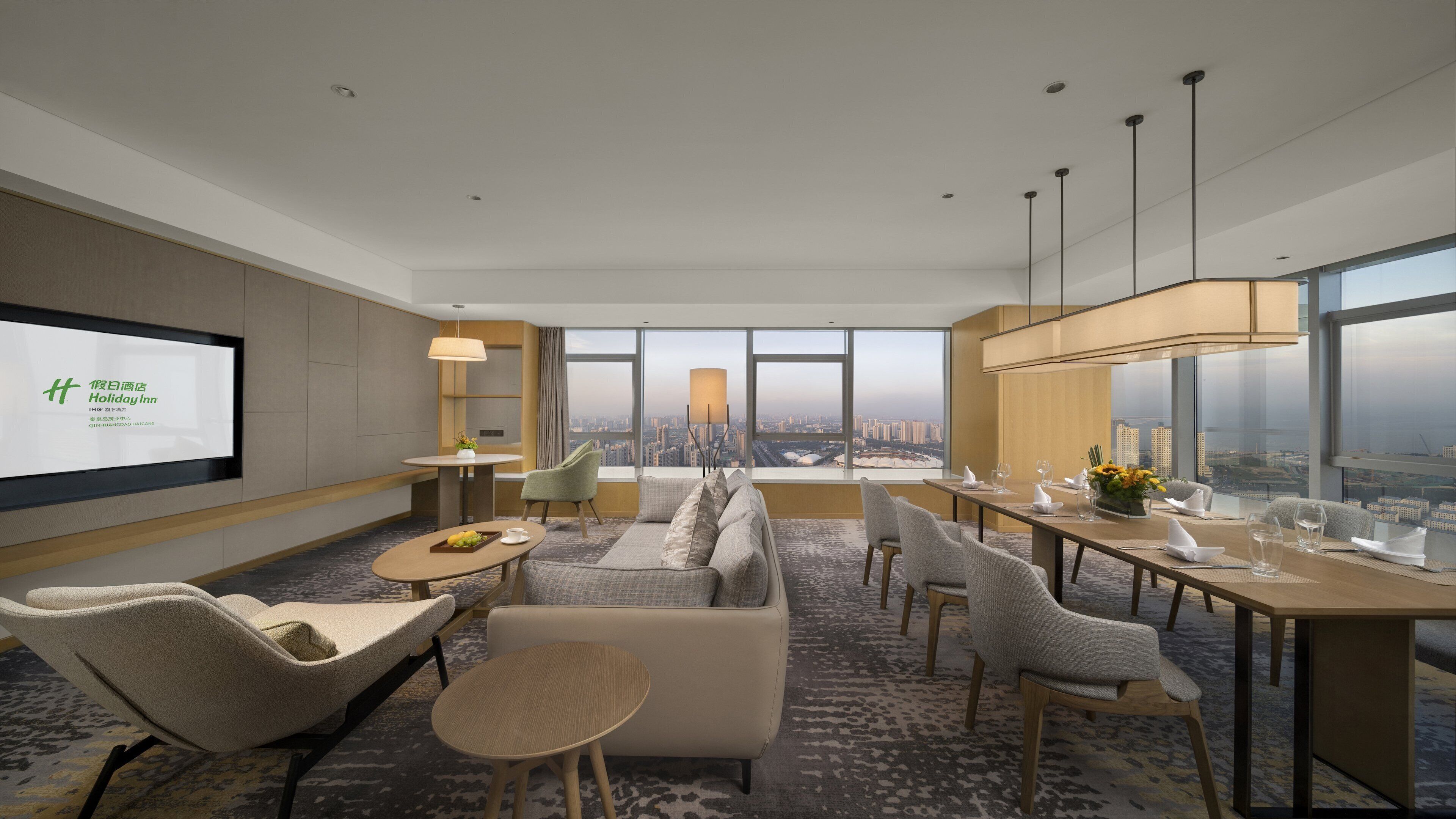 Suite, 1 kamar tidur, pemandangan laut (Living and Dining Area) | Seprai linen