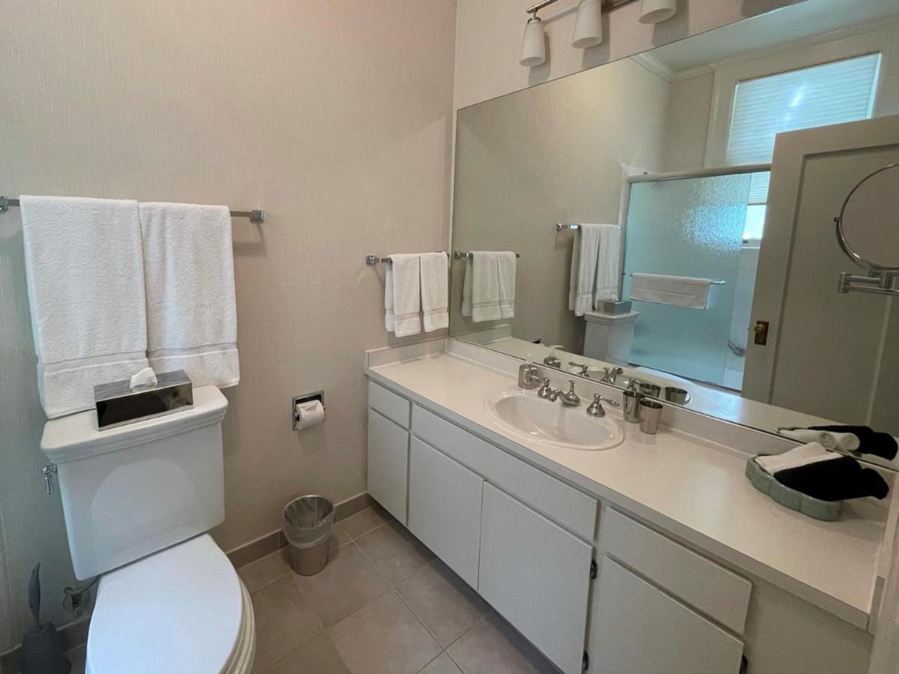 Hair dryer, towels