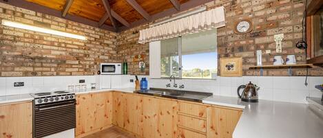 Fridge, microwave, oven, coffee/tea maker