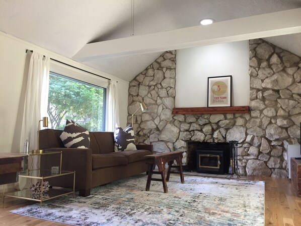 Smart TV, DVD player, books, video library