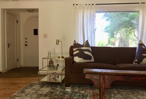 Smart TV, DVD player, books, video library