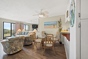 TV, DVD player - Sunvillas B1-2BR/2BA Oceanfront condo in Crescent Beach (North Myrtle Beach)