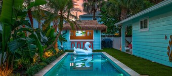 Timeless Beach House with Stocked Game Room & Heated Pool