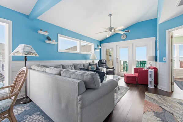 Televisión y chimenea 