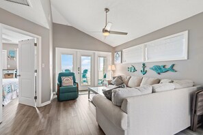 Smart TV, fireplace, DVD player - "Waters Edge 435-B" - Oceanfront Condo w/ Community Pool, 2 Bedrooms / 2 Bathrooms (Holden Beach)