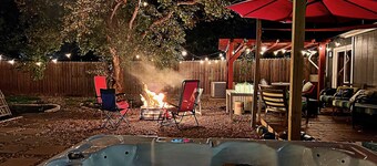 Party with a Jaccuzzi, Firepit and Backyard Games for 12+
