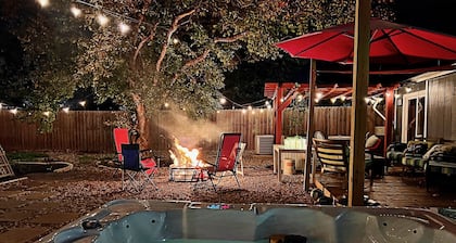 Party with a Jaccuzzi, Firepit and Backyard Games for 12+