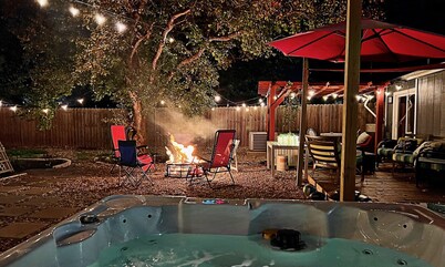 Party with a Jaccuzzi, Firepit and Backyard Games for 12+