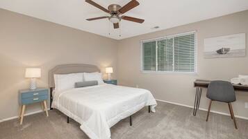 4 bedrooms, desk, iron/ironing board, WiFi