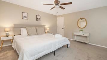 4 bedrooms, desk, iron/ironing board, WiFi